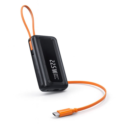 PowerBank, Batería Externa Almalux® 10000 mAh con cable retráctil y adaptador para iPhone – Carga rápida 22.5W