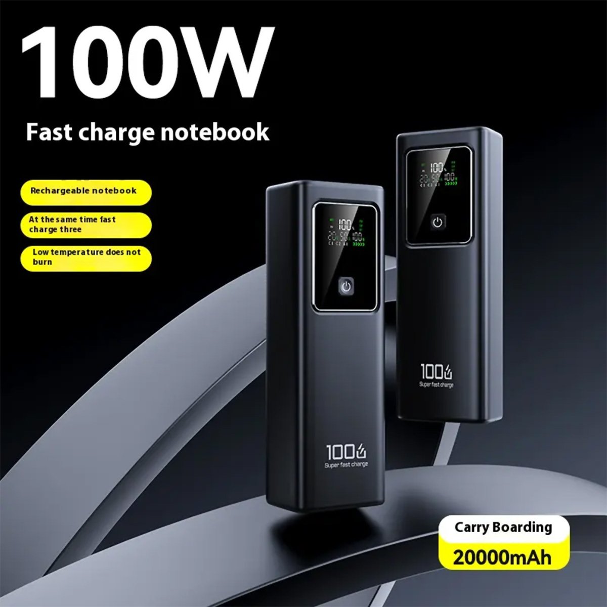 Cargador PowerBank Almalux, Batería Externa de Carga Súper Rápida de 20.000 mAH y 100W