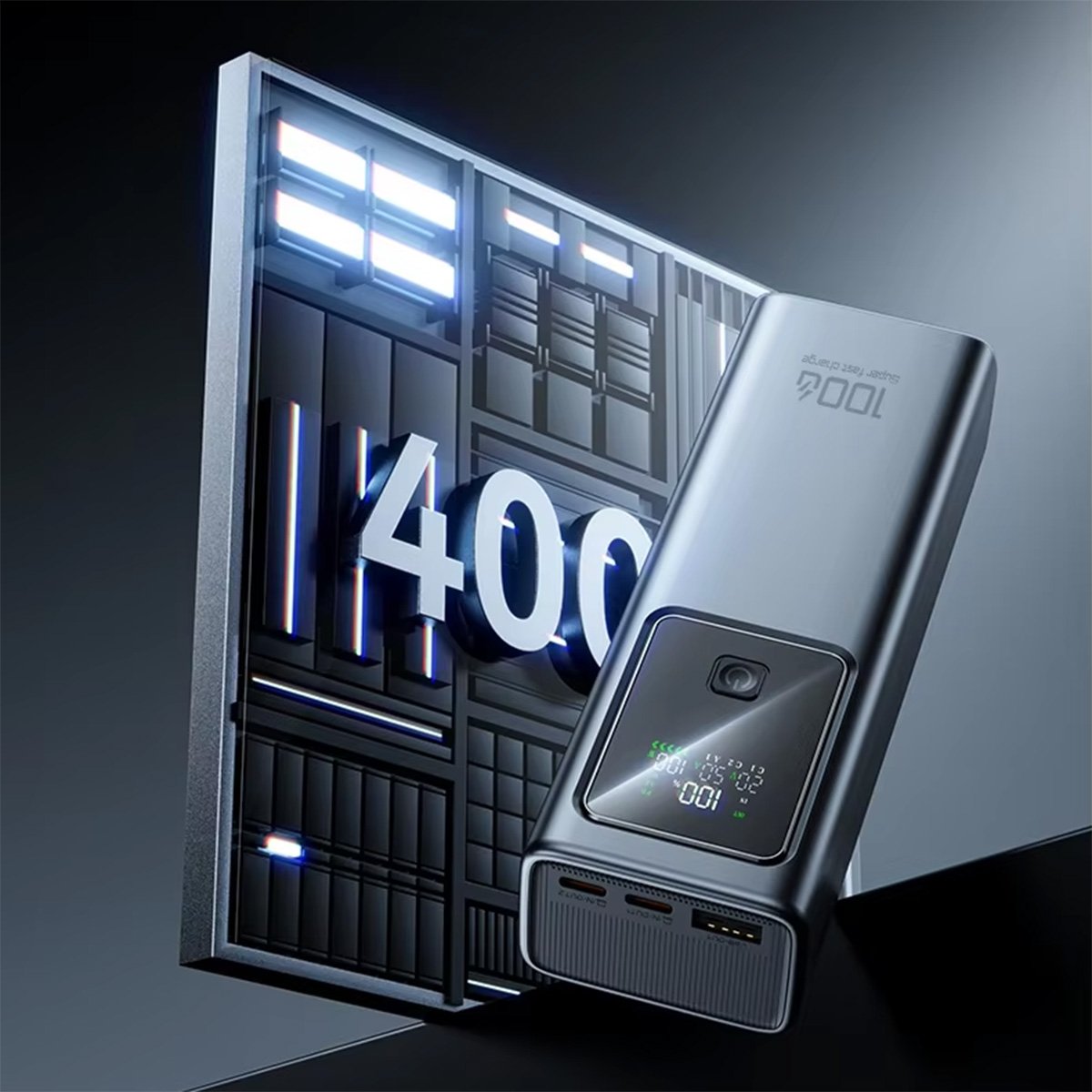 Cargador PowerBank Almalux®, Batería Externa de Carga Súper Rápida de 20.000 mAH y 100W