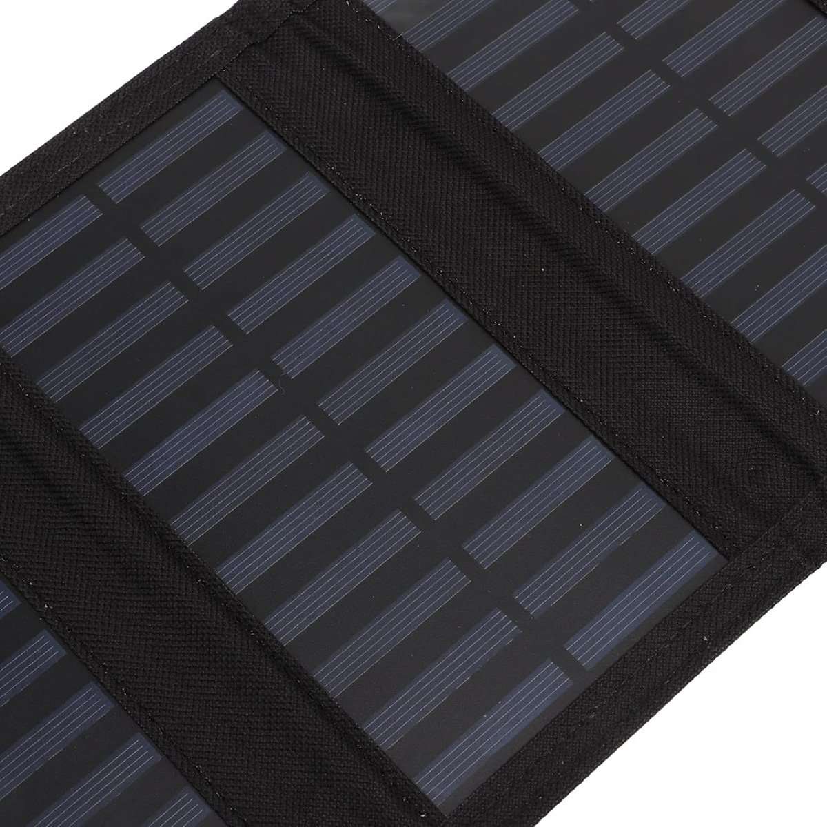 Panel Solar Portátil Almalux® Plegable 60W – 6 Paneles, 2 Salidas USB, Mosquetones y Cable 3 en 1 (Tipo-C, Lightning, MicroUSB)