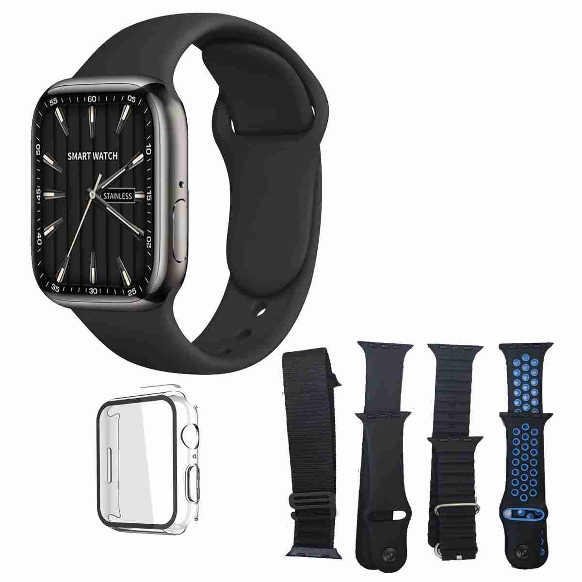 SmartWatch Almalux® T10 Pro Max - reloj inteligente con 4 estilos de correas y Protector de pantalla