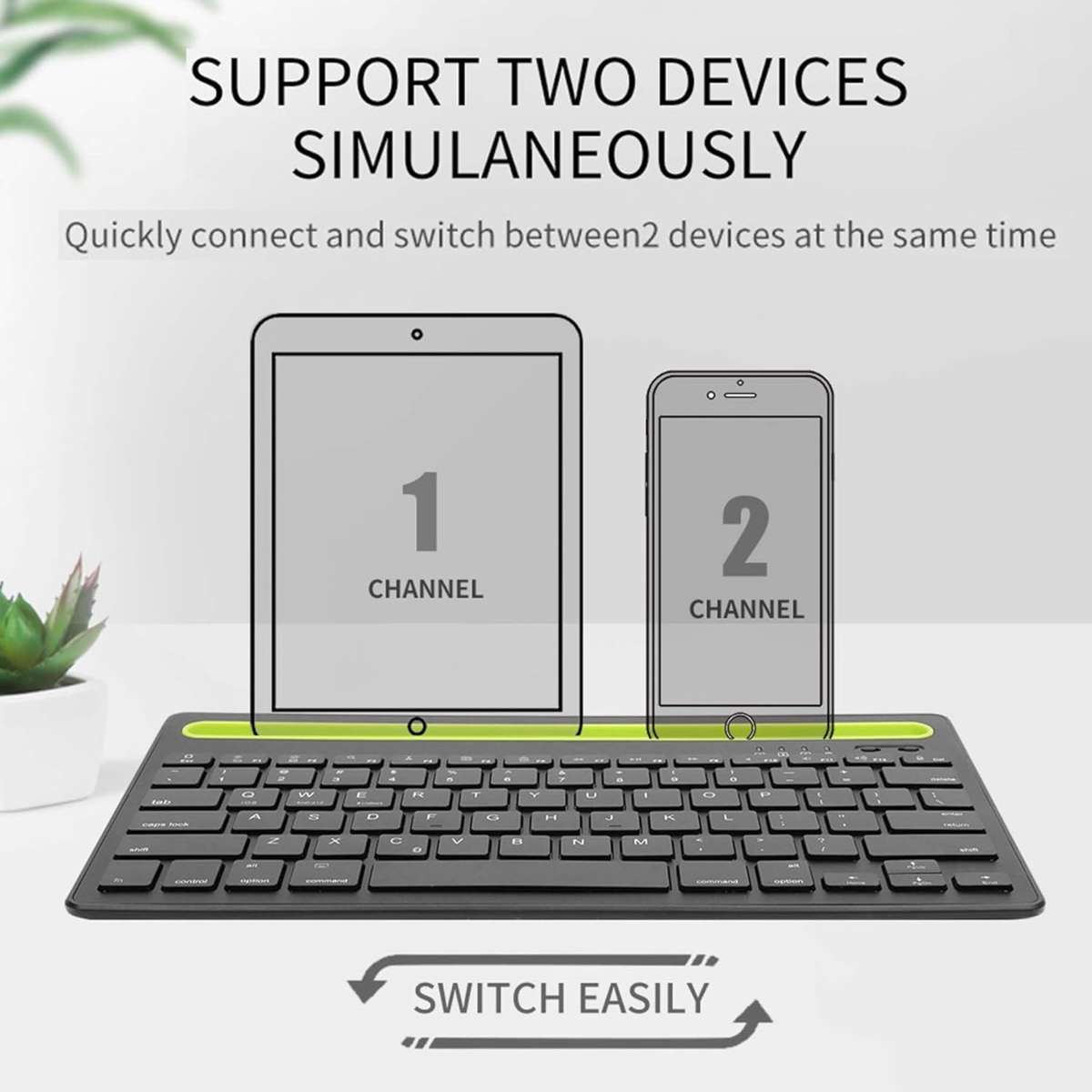 Teclado Inalámbrico Multidispositivo Almalux® Recargable Bluetooth de 2 Canales en Español (Incluye Ñ)