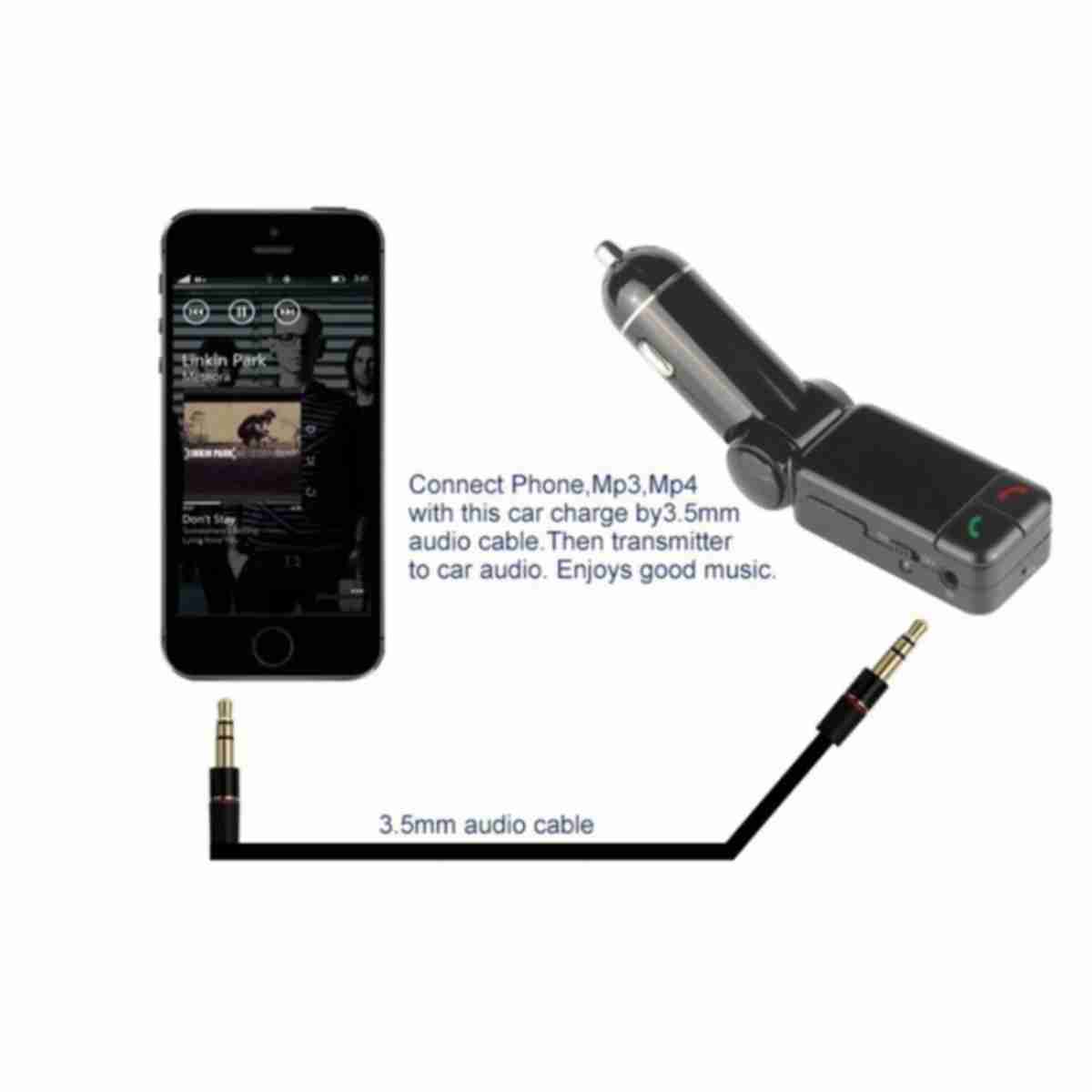 Transmisor FM Bluetooth Almalux® para coche - cargador de vehículo - Bluetooth - manos libres - reproductor MP3 - pantalla LCD - cargador USB