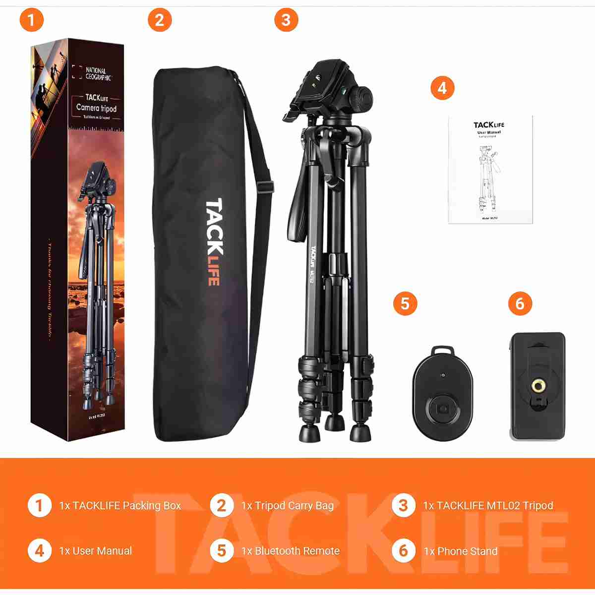 Trípode Almalux® para cámara ó teléfono móvil - 48/150cm 360° Portátil - Fuerte estabilidad - 5Kg de carga máxima