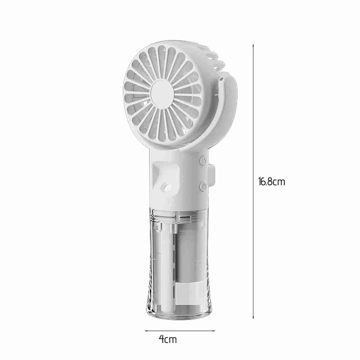 Mini Ventilador de Mano Almalux® F4 con Pulverizador de Agua - Recargable por USB