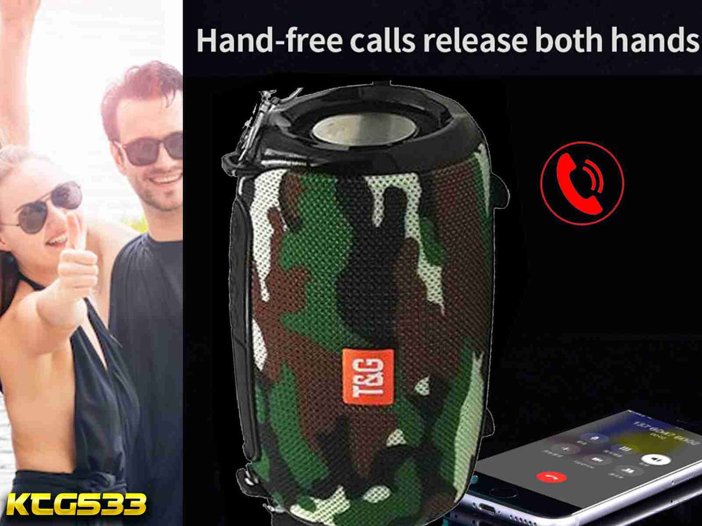 Altavoz Bluetooth Portatil para Telefono Movil Inalambrico 5.0 y Tables Sonido HIFI Alta Fidelidad para Camping Montaña Piscina Playa 5W