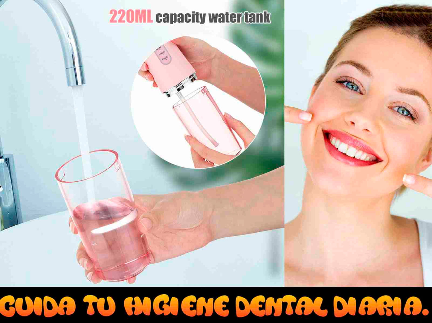 Irrigador dental de viaje Almalux® limpieza profunda y Eficaz - Diseño Compacto y Portatil