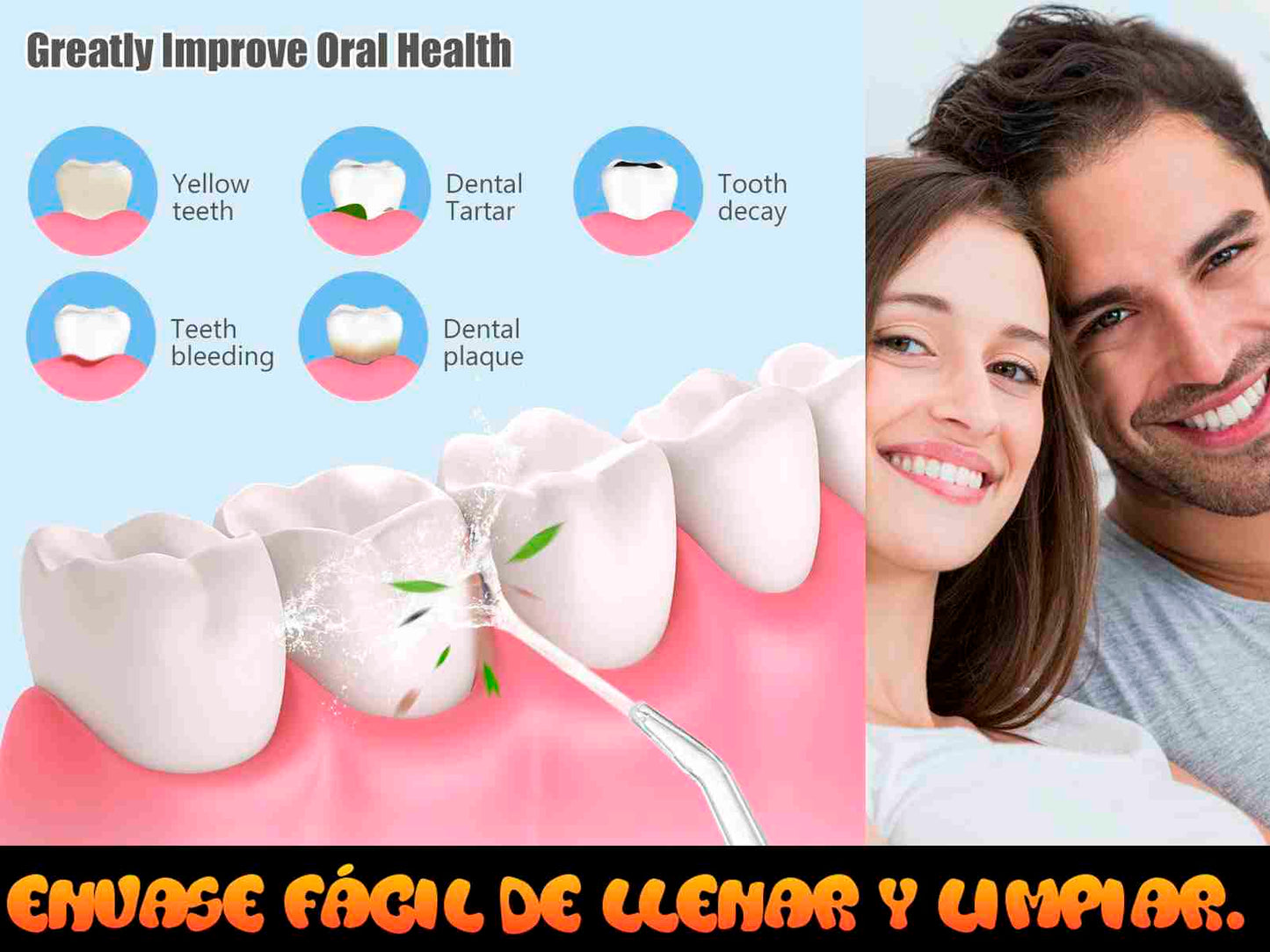 Irrigador dental de viaje Almalux® limpieza profunda y Eficaz - Diseño Compacto y Portatil