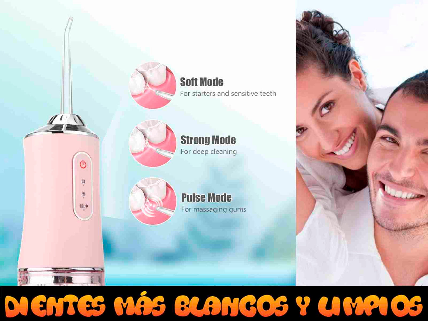 Irrigador dental de viaje Almalux® limpieza profunda y Eficaz - Diseño Compacto y Portatil