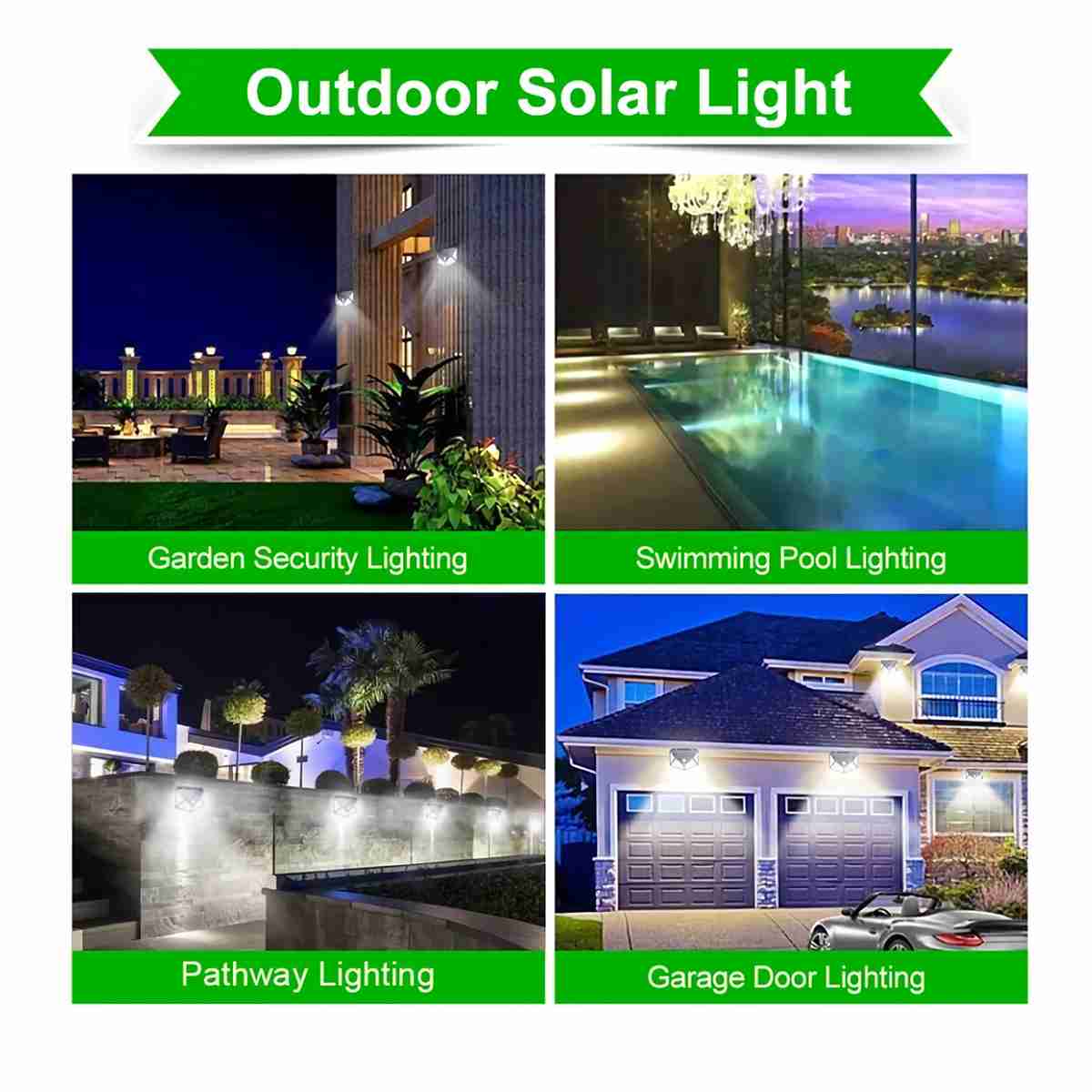 Lámpara - luz con panel solar de exterior de 100 leds