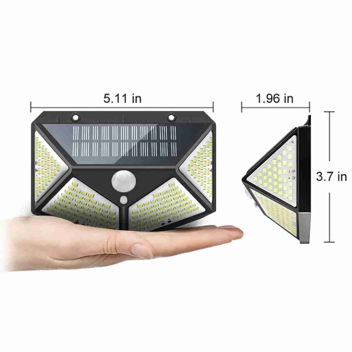 Lámpara - luz con panel solar de exterior de 100 leds