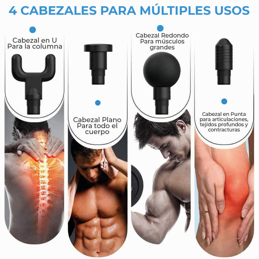 Pistola de Masaje Muscular Descontracturante Vibratoria Relajacion Drenaje Liberar Musculos Almalux®