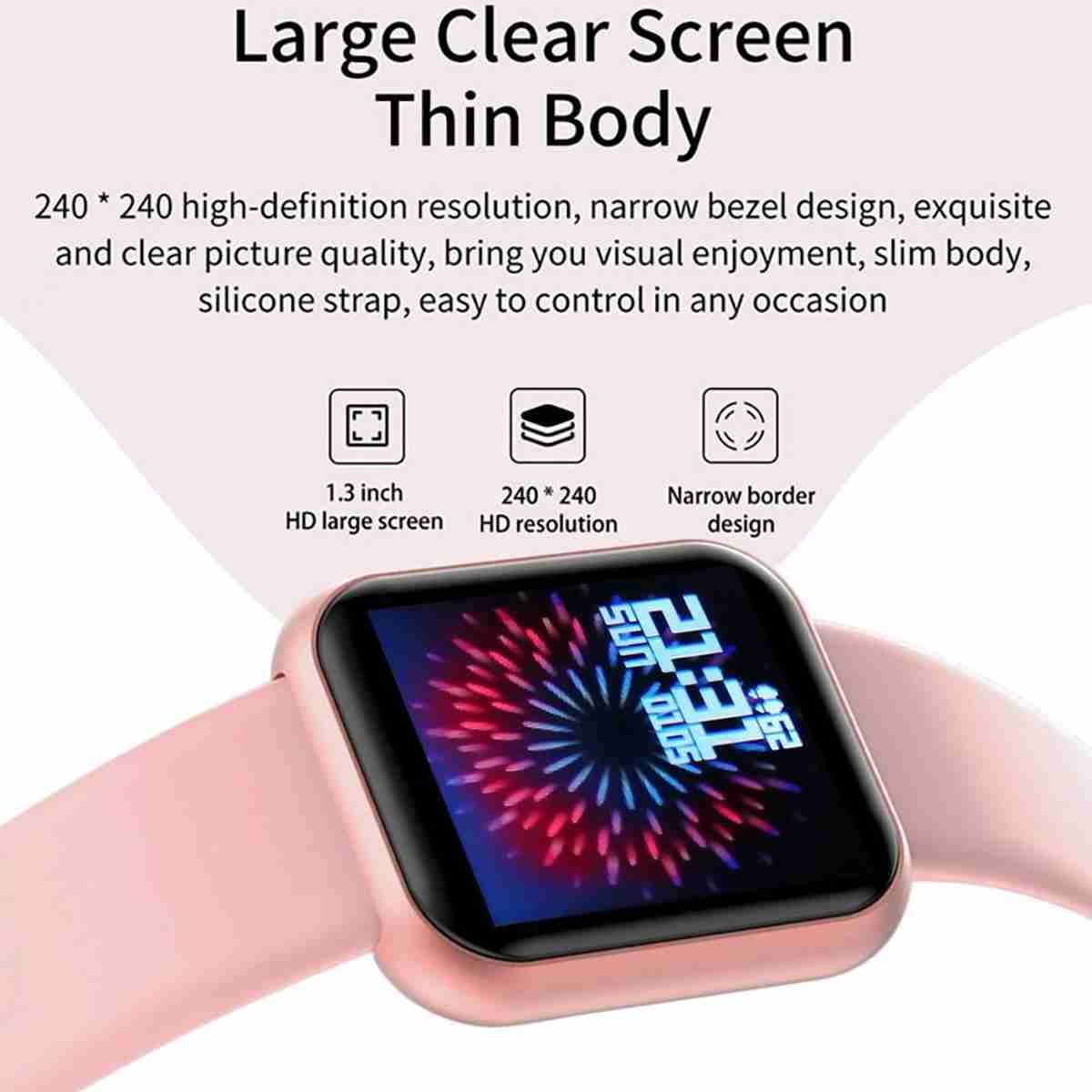 Smartwatch Reloj Inteligente Deportivo Mujer Fitness Rosa