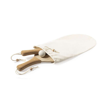 Palas de Playa Nature en Madera con Mango de Corcho y Bolsa de Algodón