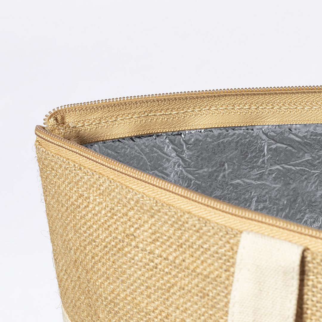 Bolsa térmica Linax de algodón y yute con capacidad 13 L