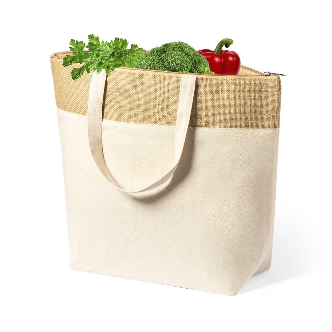 Bolsa térmica Linax de algodón y yute con capacidad 13 L