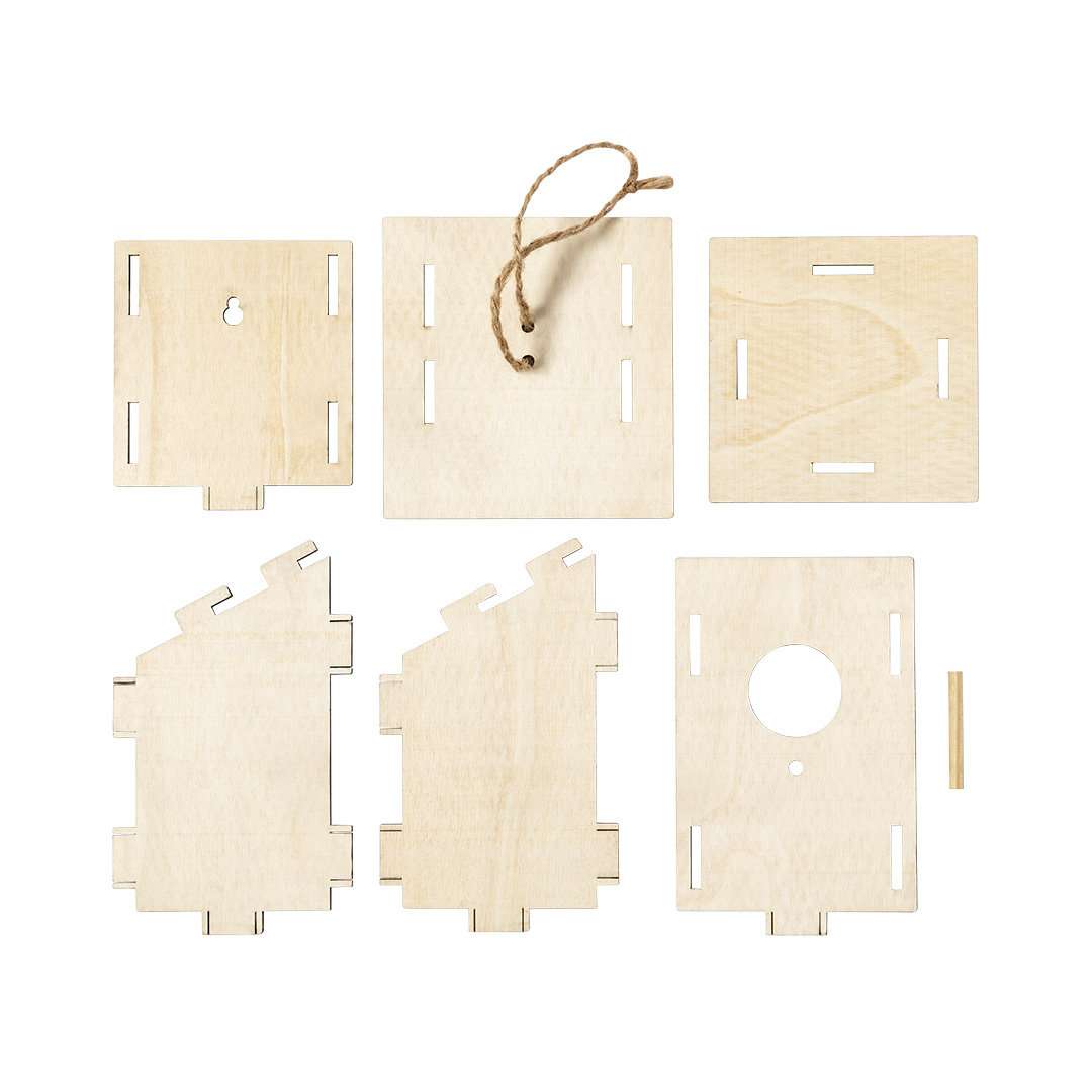 Caseta de madera para pájaros Pecker, fácil montaje y duradera