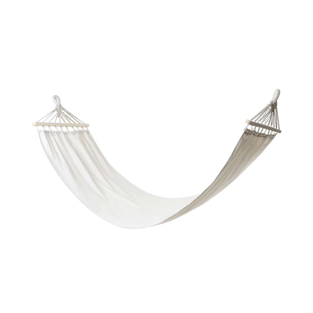 Hamaca resistente de canvas 190x80 cm con soporte de madera natural