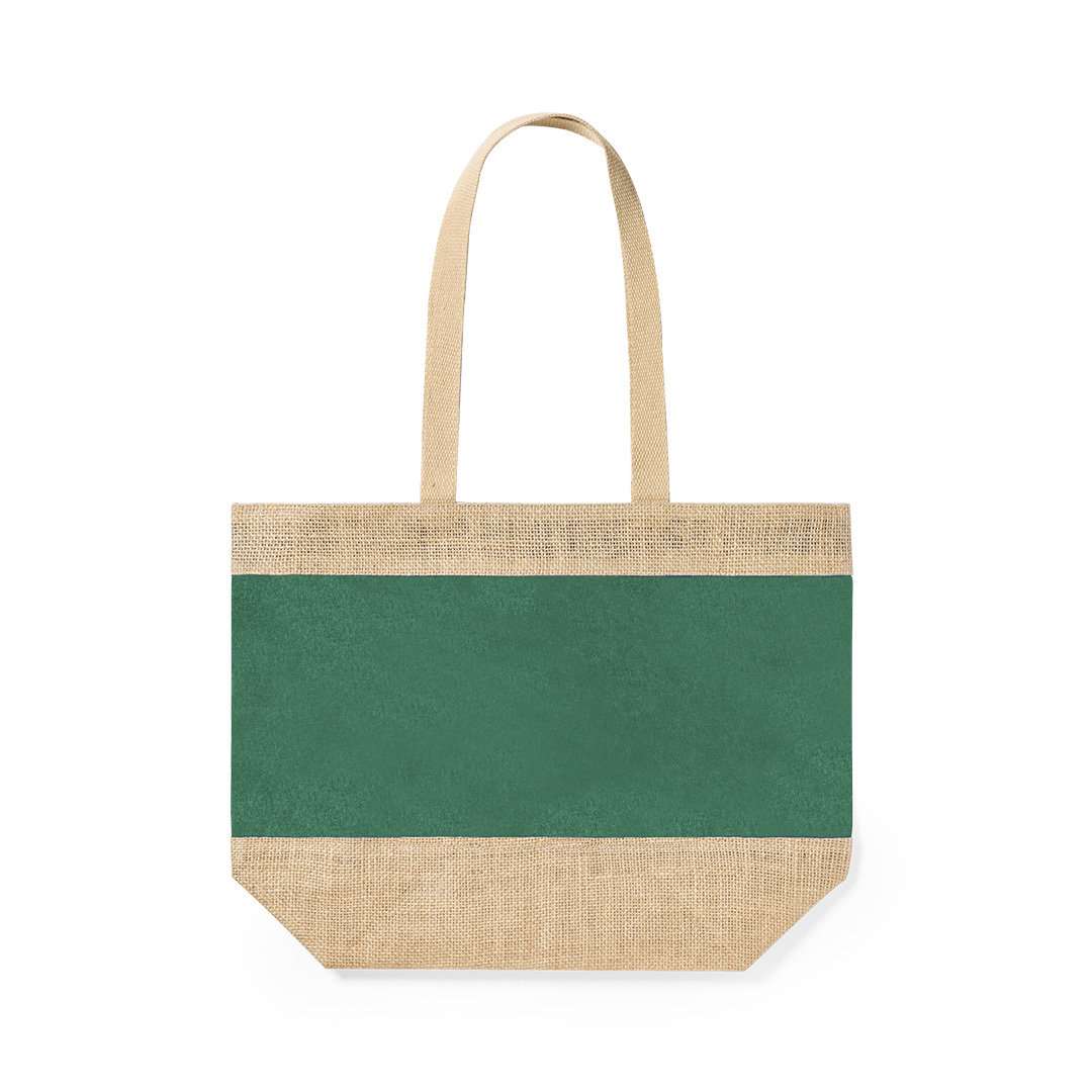 Bolsa Raxnal de yute y algodón resistente con asas largas