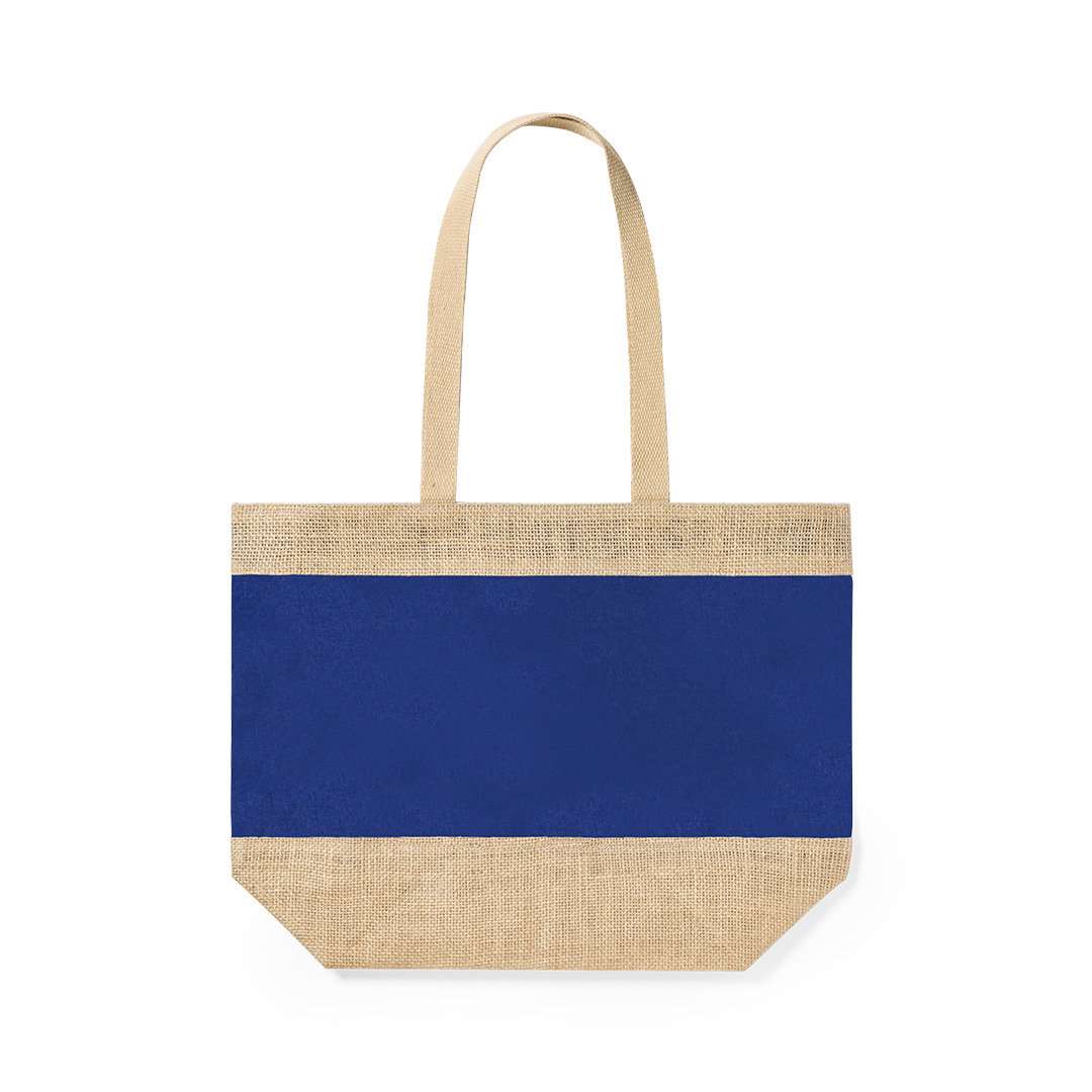 Bolsa Raxnal de yute y algodón resistente con asas largas