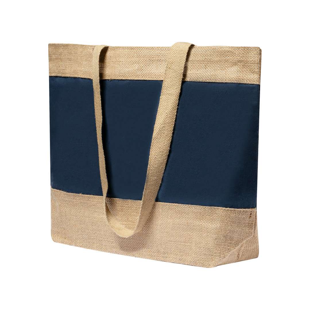 Bolsa Raxnal de yute y algodón resistente con asas largas