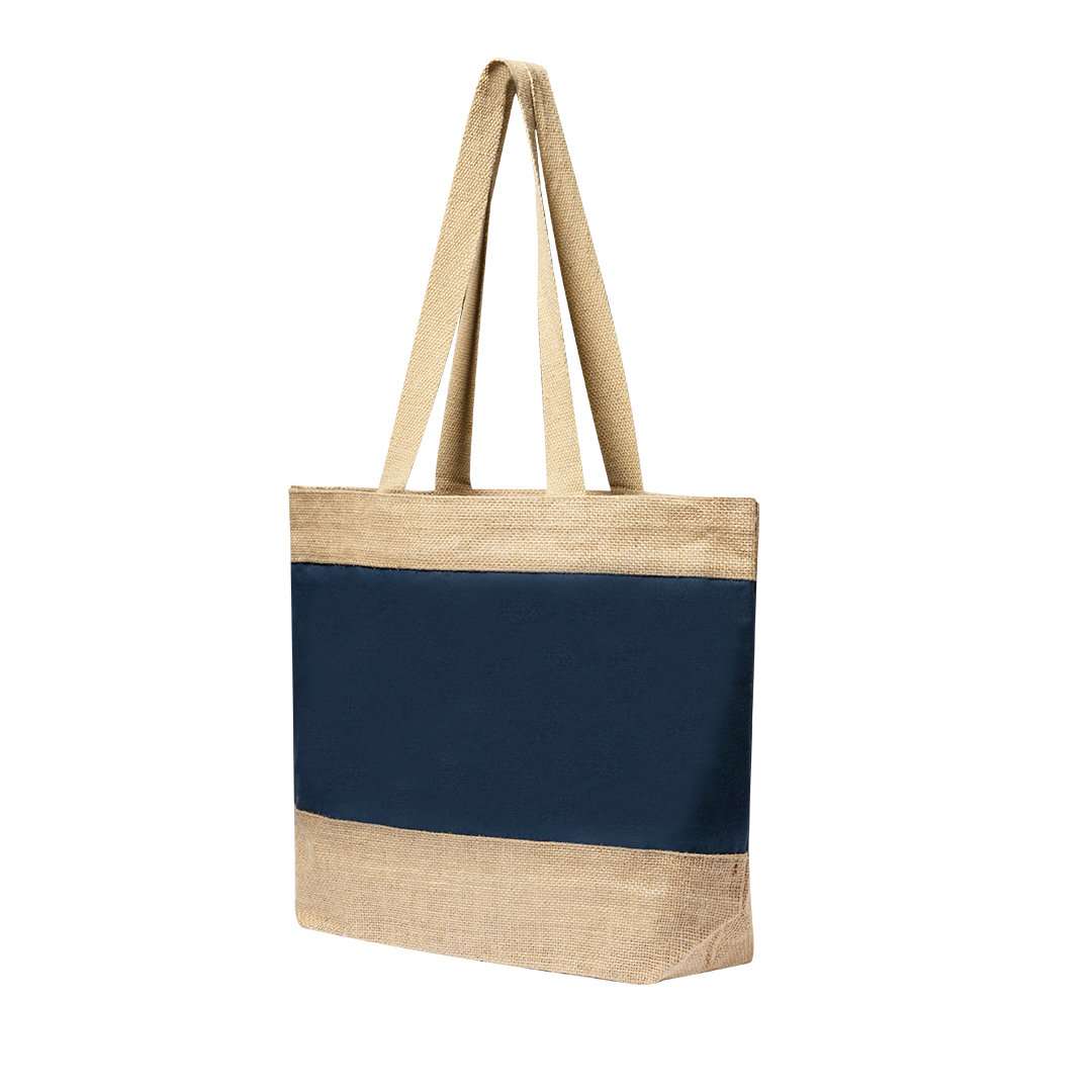 Bolsa Raxnal de yute y algodón resistente con asas largas