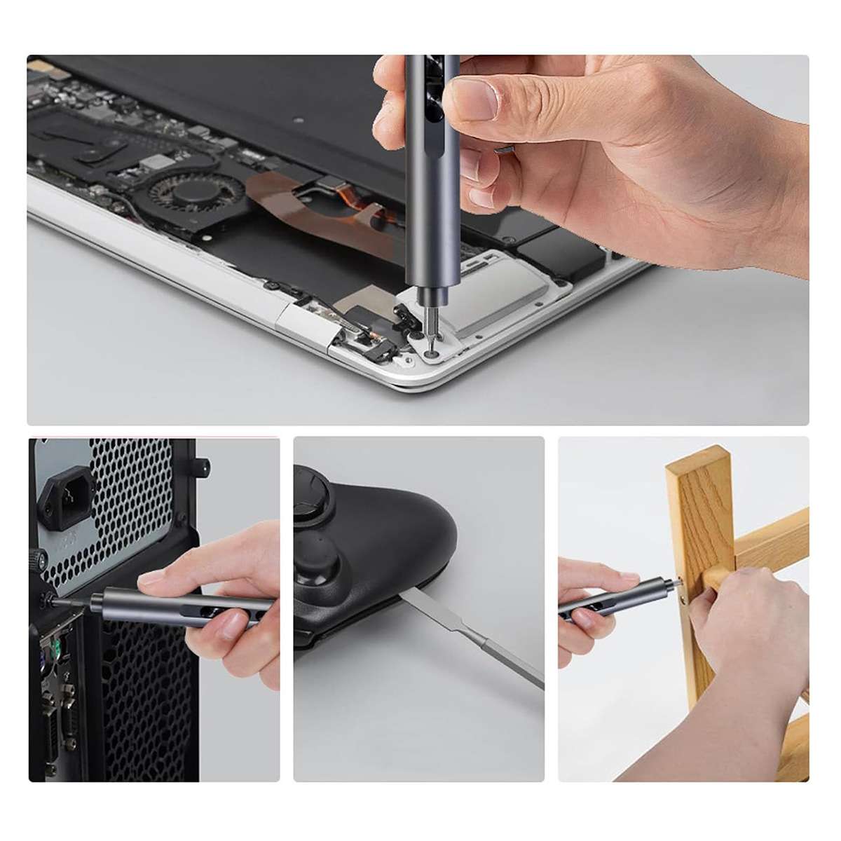 Conjunto de Herramientas de Reparación con Destornillador Eléctrico Inalámbrico USB Tipo-C - 124 en 1