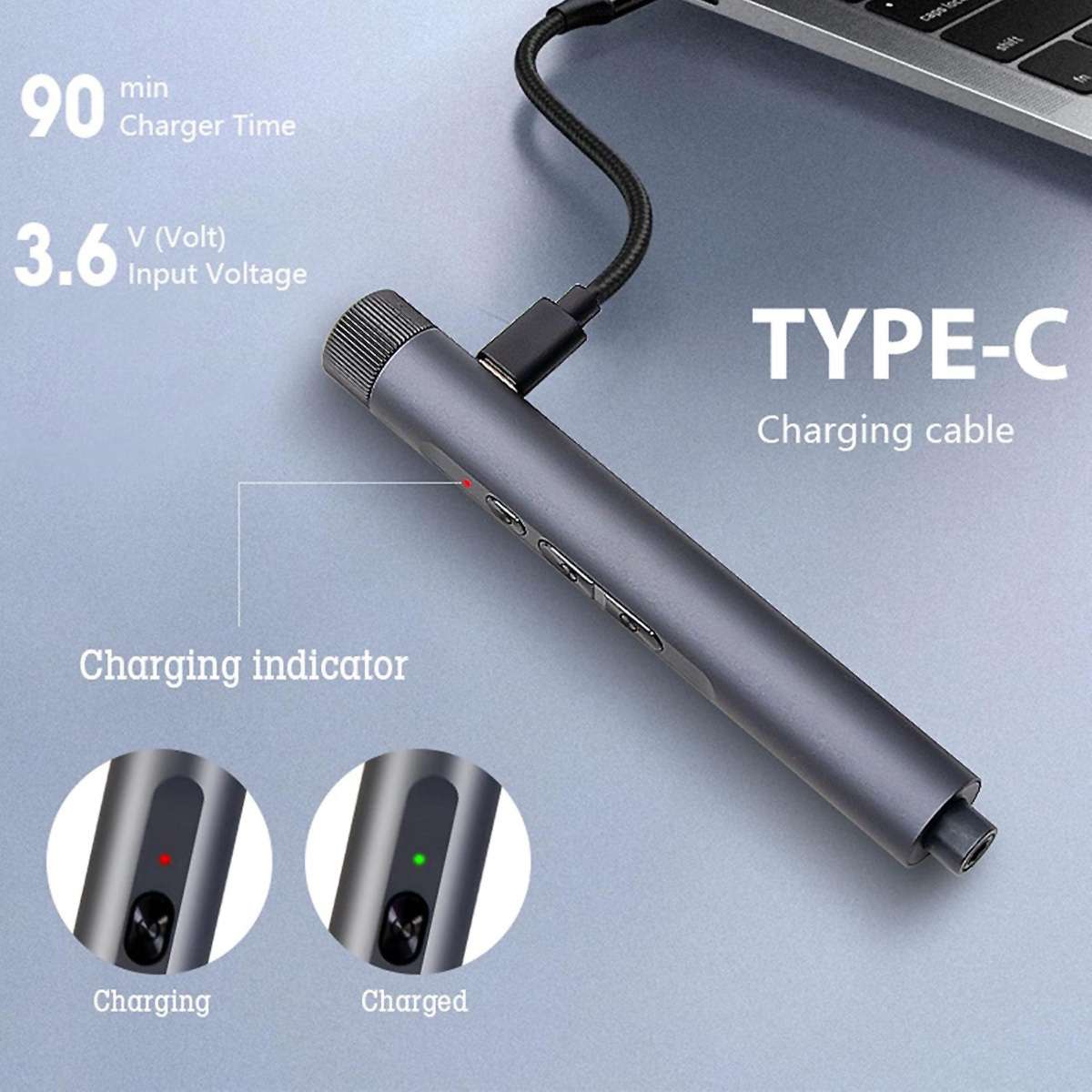 Conjunto de Herramientas de Reparación con Destornillador Eléctrico Inalámbrico USB Tipo-C - 124 en 1