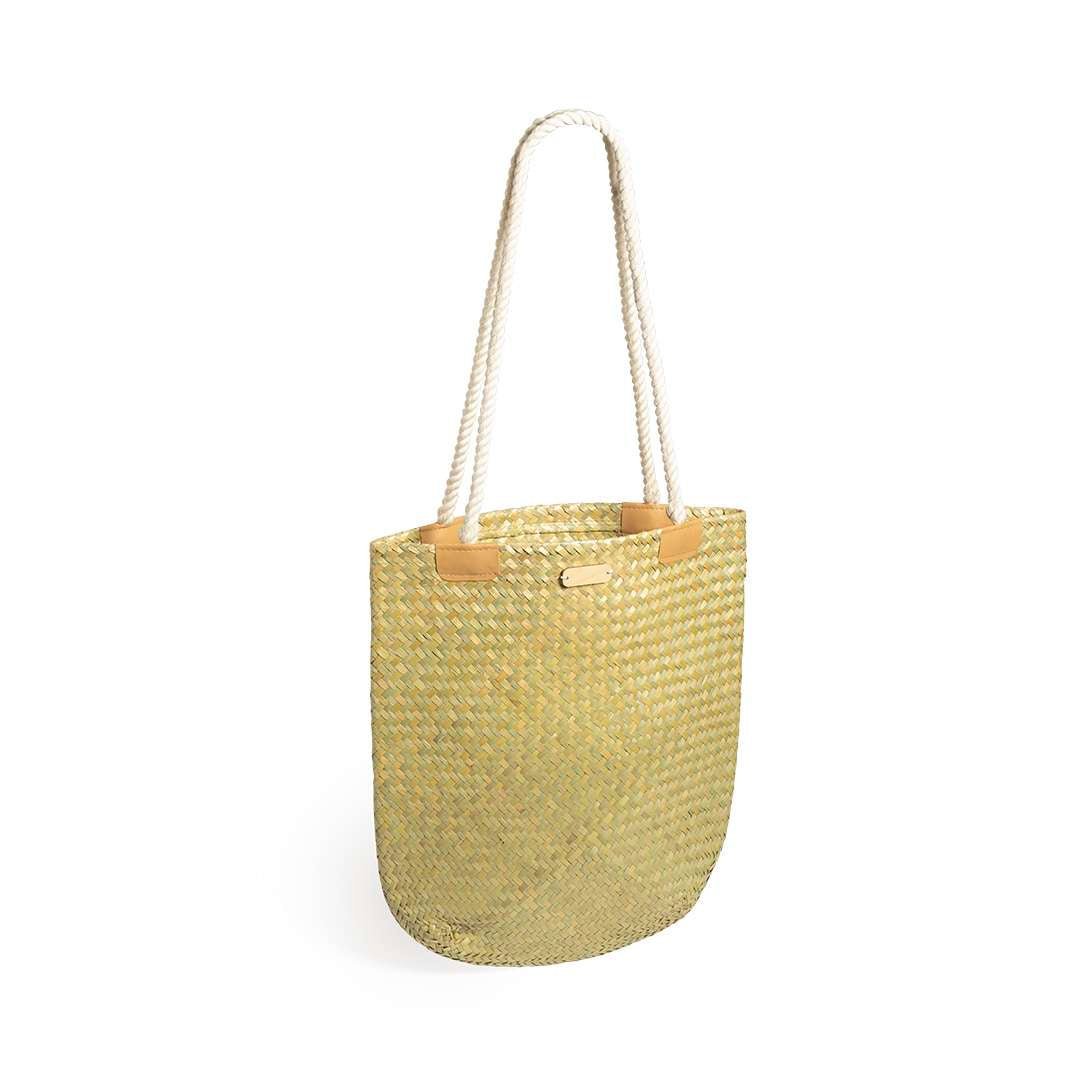 Bolso de paja Bedwey con asas largas y superficie personalizable
