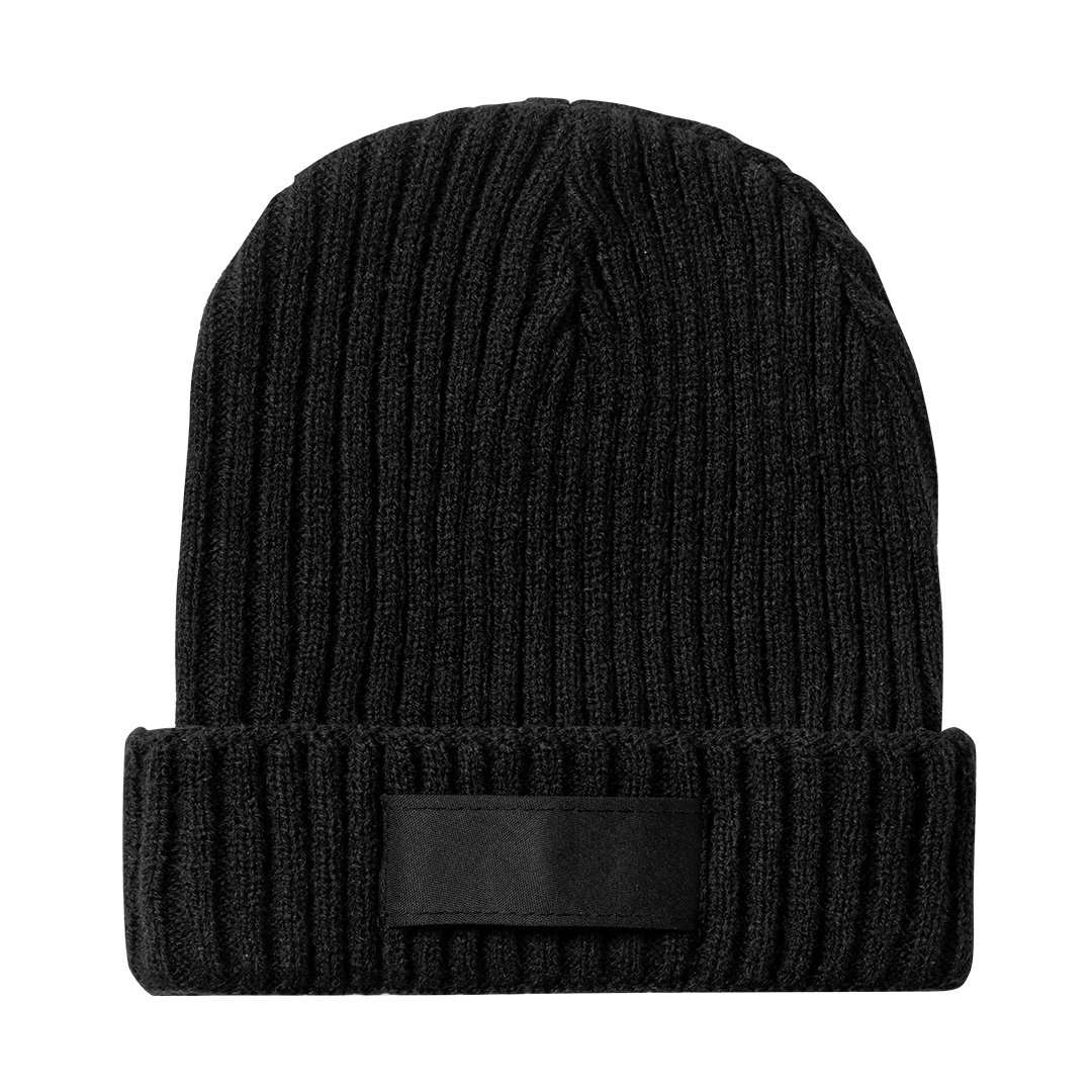 Gorro de punto canalé suave y cálido en acrílico elástico
