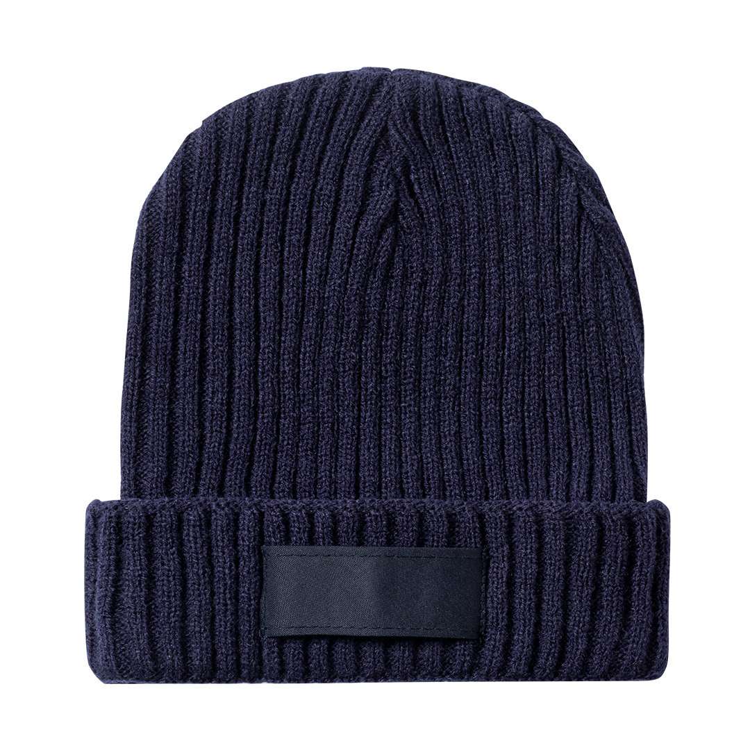 Gorro de punto canalé suave y cálido en acrílico elástico