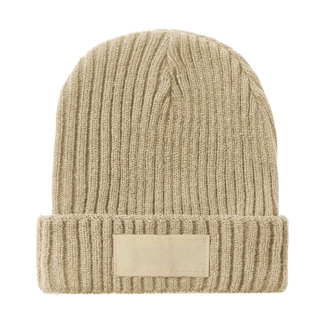 Gorro de punto canalé suave y cálido en acrílico elástico