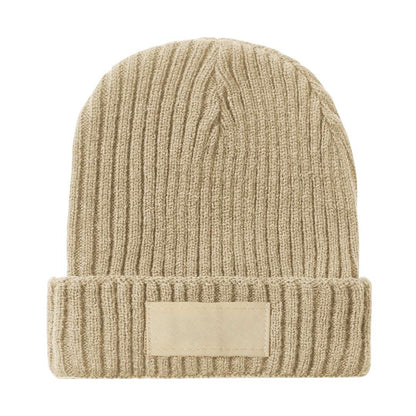 Gorro de punto canalé suave y cálido en acrílico elástico