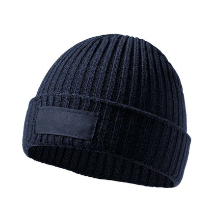 Gorro de punto canalé suave y cálido en acrílico elástico