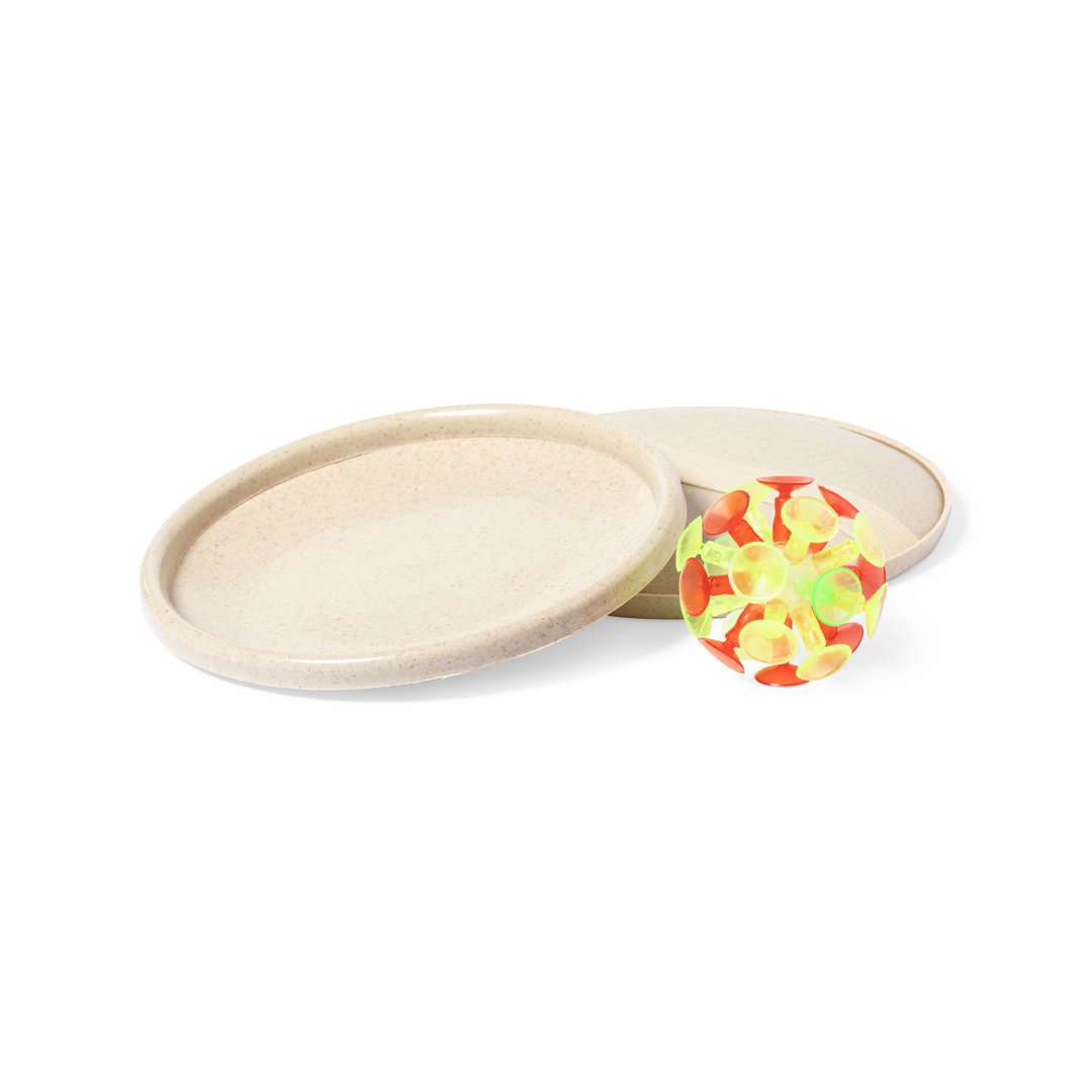 Juego de Pelota y Palas de Disco en Caña de Trigo, Resistente y Sostenible