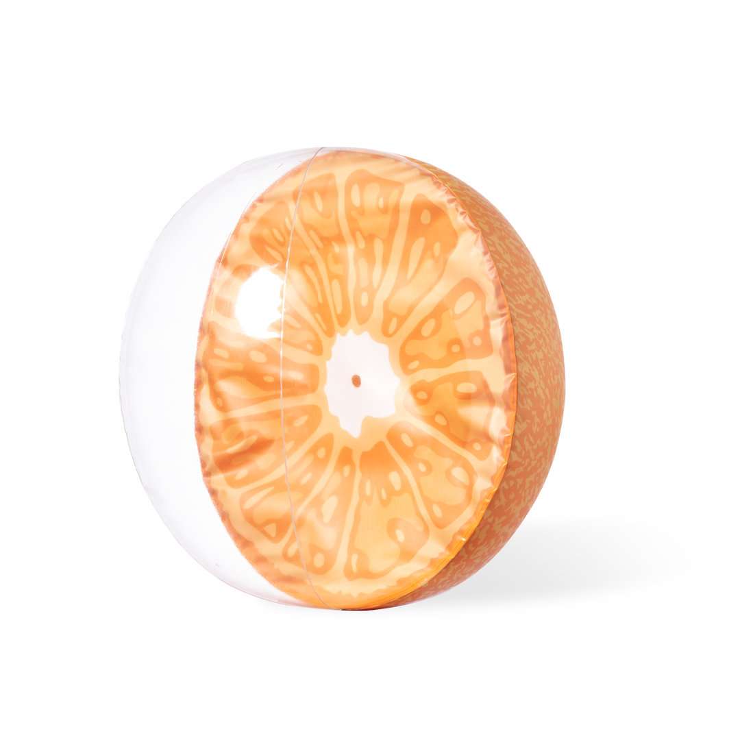 Balón de playa inflable frutal en PVC resistente y transparente