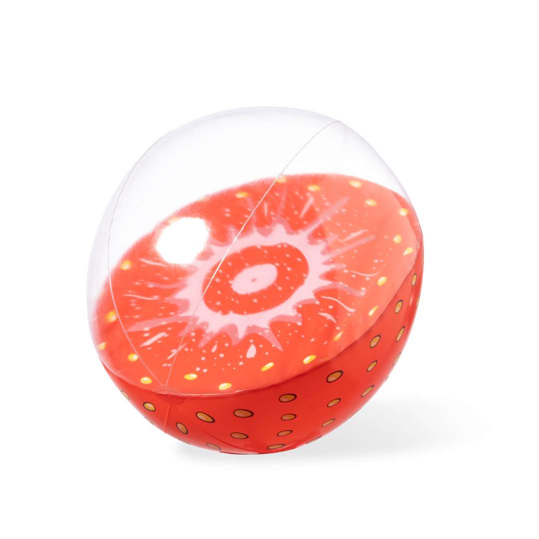Balón de playa inflable frutal en PVC resistente y transparente
