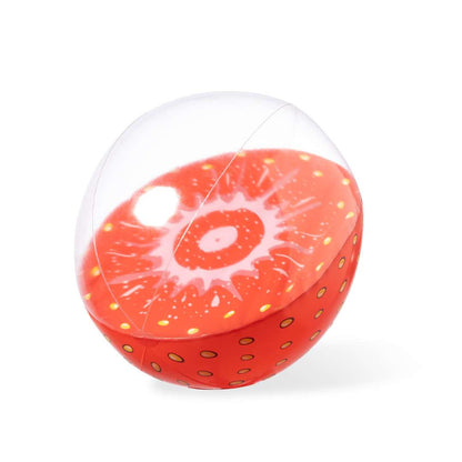 Balón de playa inflable frutal en PVC resistente y transparente