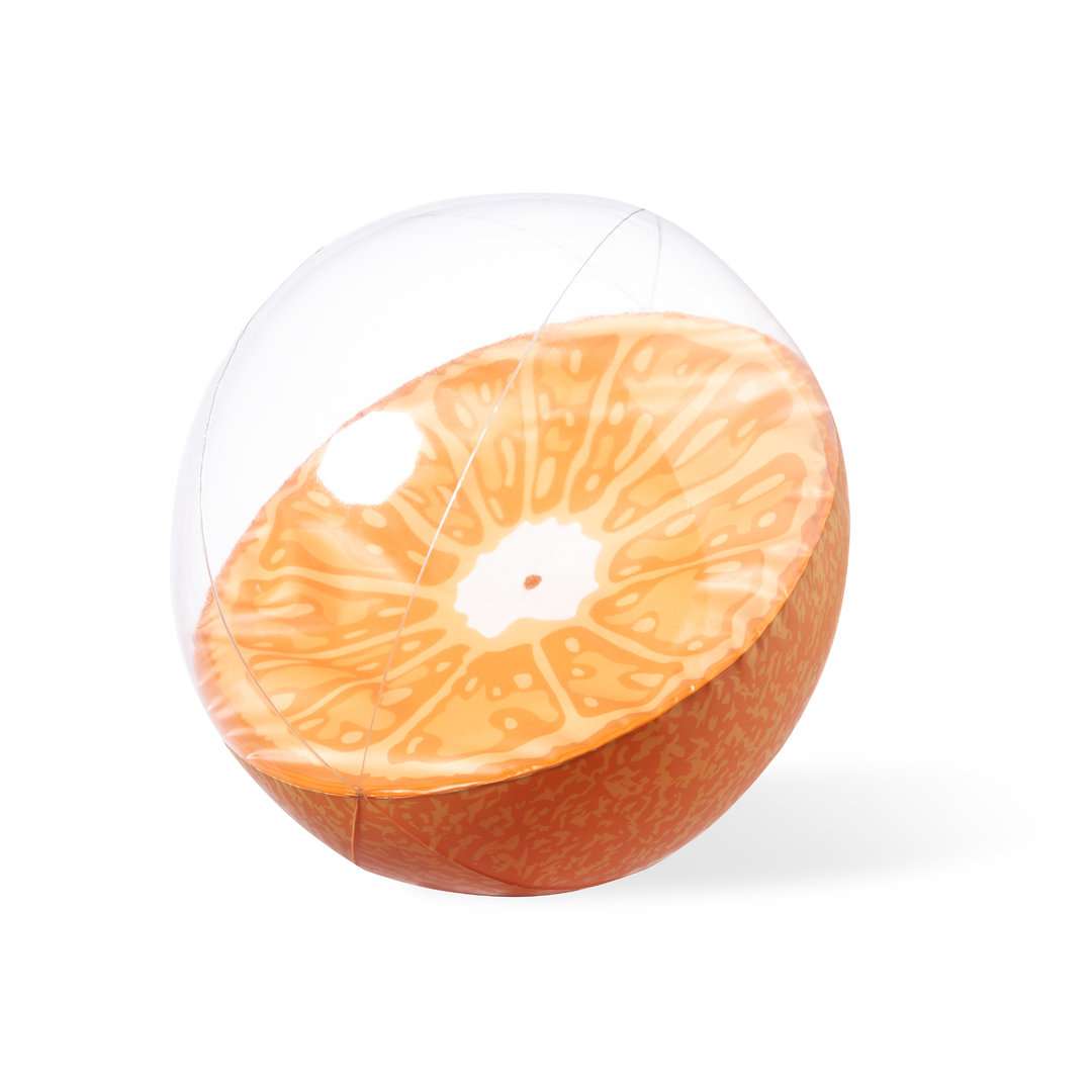 Balón de playa inflable frutal en PVC resistente y transparente