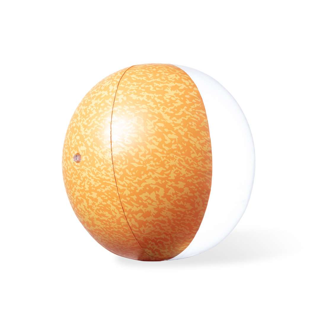 Balón de playa inflable frutal en PVC resistente y transparente