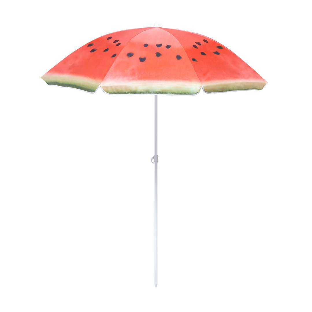 Sombrilla de Playa Colorida con Diseño Frutal y Faldones - 150 cm