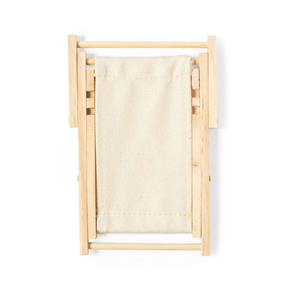 Soporte plegable para smartphone en madera y algodón natural