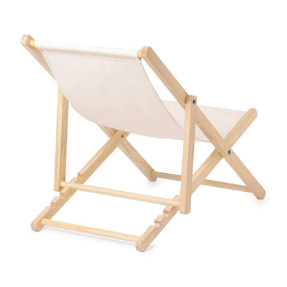 Silla Plegable Rinthia de Madera con Asiento de Canvas Reclinable