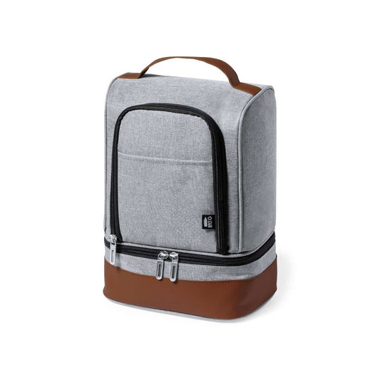 Nevera isotérmica Kumak de 6L en resistente RPET gris con polipiel