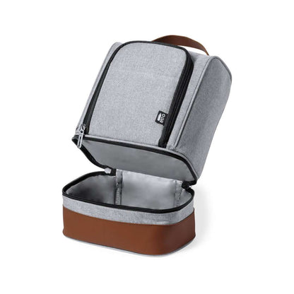 Nevera isotérmica Kumak de 6L en resistente RPET gris con polipiel