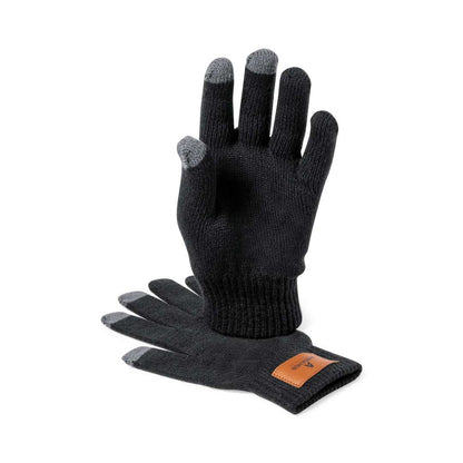 Set gorro y guantes acrílicos con parche para adulto
