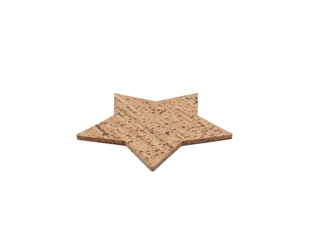 Set de 4 posavasos estrella en corcho natural - Diseño ecológico