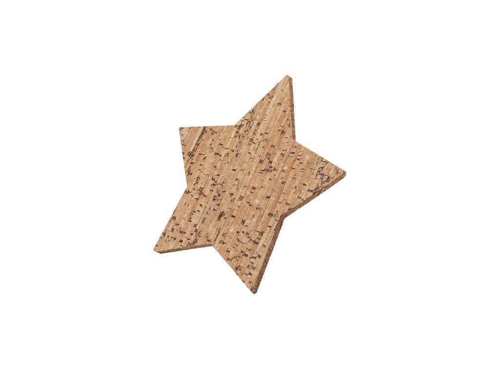 Set de 4 posavasos estrella en corcho natural - Diseño ecológico