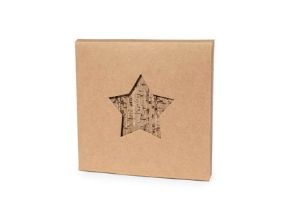 Set de 4 posavasos estrella en corcho natural - Diseño ecológico