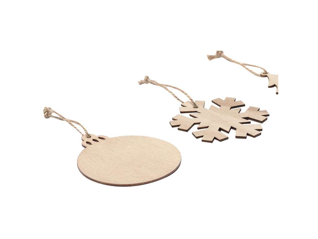 Adorno Navideño de Madera Natural con Jute - Varios Diseños